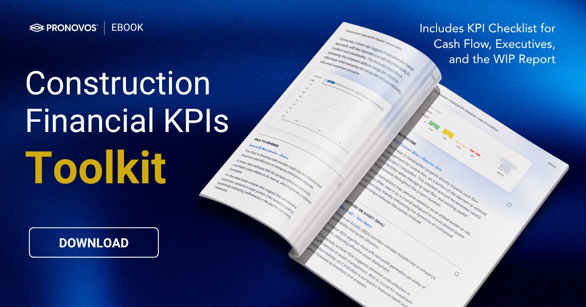 Construction Financial KPIs Toolkit by ProNovos — KPI checklists for cash flow, executives, and the WIP report