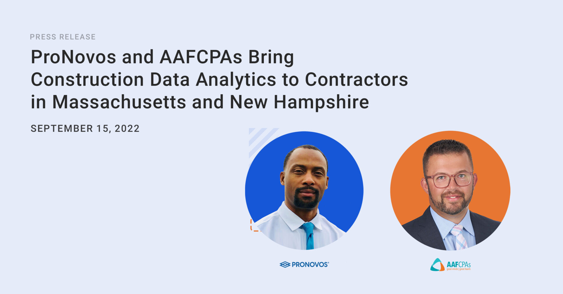 ProNovos and AAFCPAs Bring Construction Data Analytics to Contractors in Massachusetts and New Hampshire