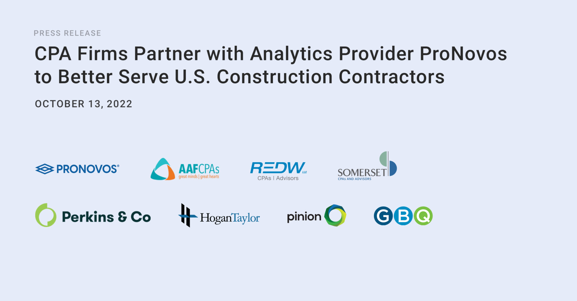 CPA Firms Partner with Analytics Provider ProNovos to Better Serve U.S. Construction Contractors