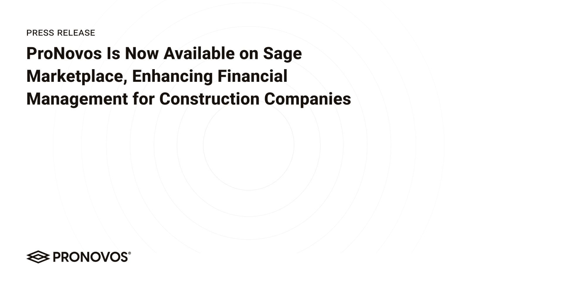 ProNovos Is Now Available on Sage Marketplace, Enhancing Financial  Management for Construction Companies